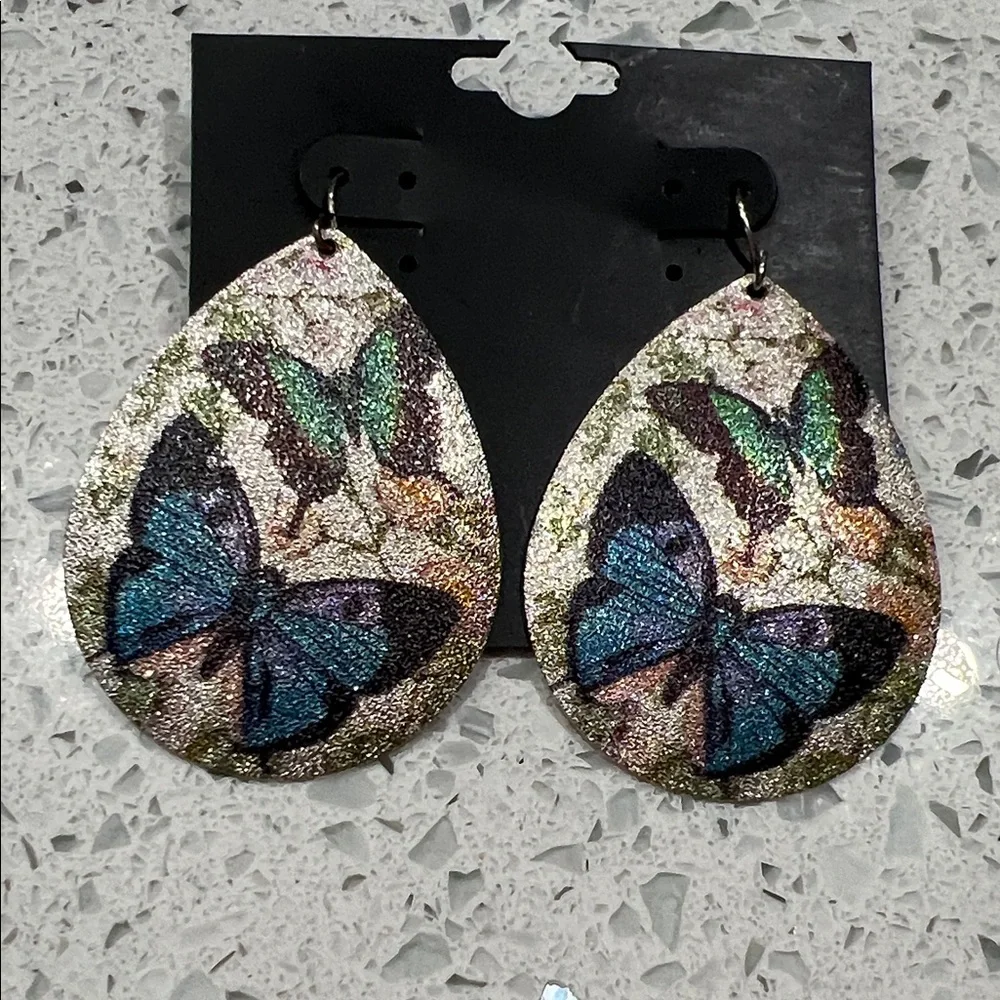 Elegant Sparkling Colorful Teardrop Earrings- 2 pairs - Picture 2 of 3